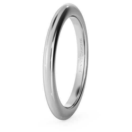 HWND221 D Shape Wedding Ring - Heavy weight, 2mm width