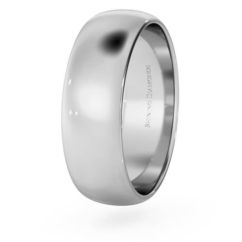 HWND613 D Shape Wedding Ring - Lightweight, 6mm width