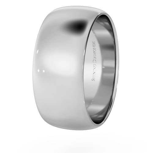 HWND813 D Shape Wedding Ring - Lightweight, 8mm width