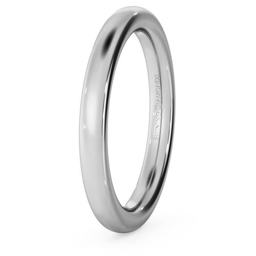 HWNE2521 Traditional Court Wedding Ring - Heavy weight, 2.5mm width