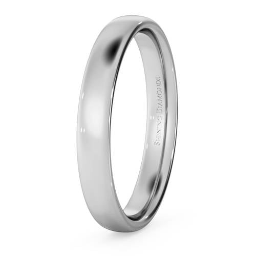 HWNE313 Traditional Court Wedding Ring - Lightweight, 3mm width