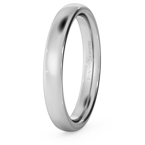 HWNE317 Traditional Court Wedding Ring - 3mm width, Medium depth