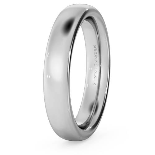 HWNE421 Traditional Court Wedding Ring - Heavy weight, 4mm width