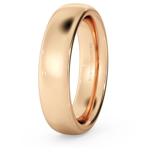 HWNE521 Traditional Court Wedding Ring - Heavy weight, 5mm width