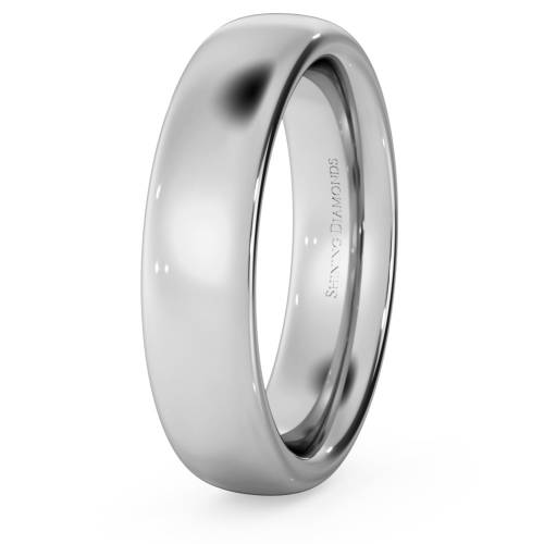 HWNE521 Traditional Court Wedding Ring - Heavy weight, 5mm width