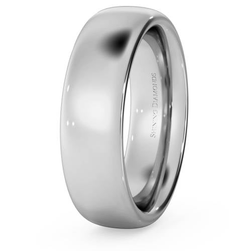 HWNE621 Traditional Court Wedding Ring - Heavy weight, 6mm width