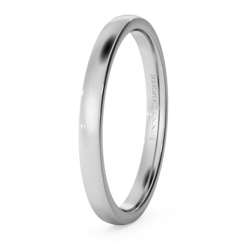 HWNJ213 Slight Court with Flat Edge Wedding Ring - Light weight, 2mm width