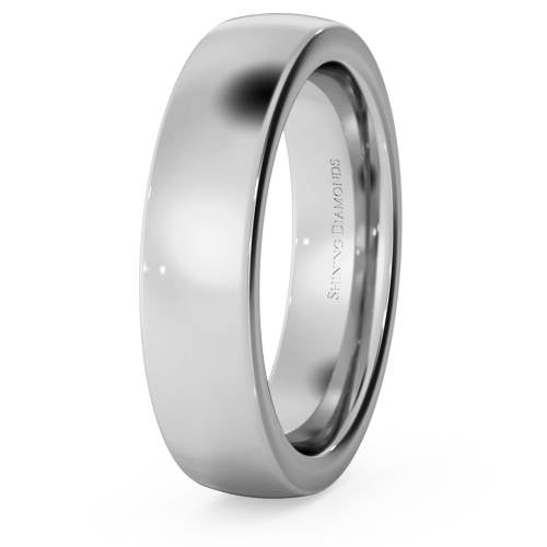 HWNJ521 Slight Court with Flat Edge Wedding Ring - 5mm width, 2.3mm depth