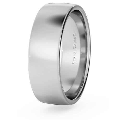 HWNJ613 Slight Court with Flat Edge Wedding Ring - Light weight, 6mm width