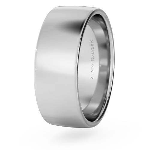 HWNJ713 Slight Court with Flat Edge Wedding Ring - Light weight, 7mm width