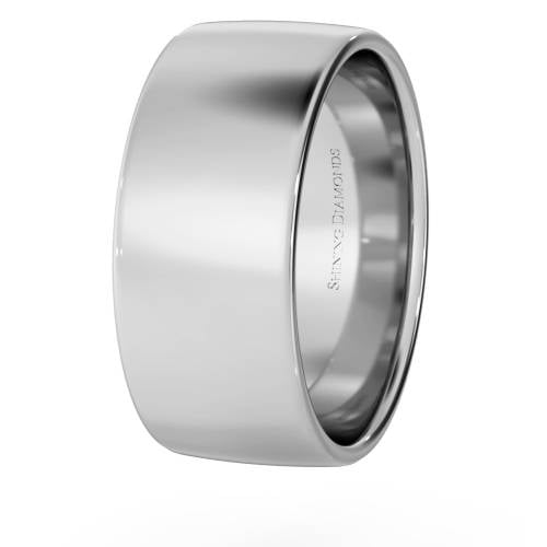 HWNJ813 Slight Court with Flat Edge Wedding Ring - Light weight, 8mm width