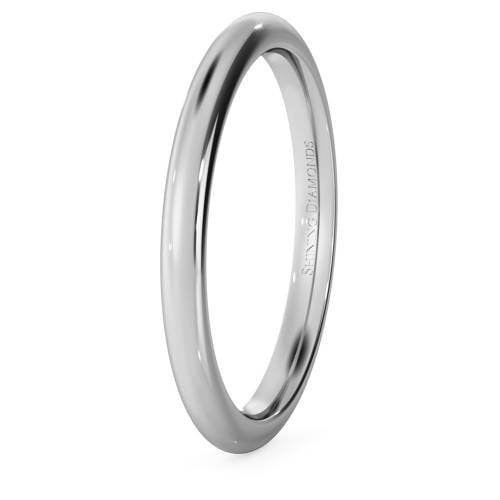 HWNP217 D Court Wedding Ring - 2mm width, 1.8mm depth