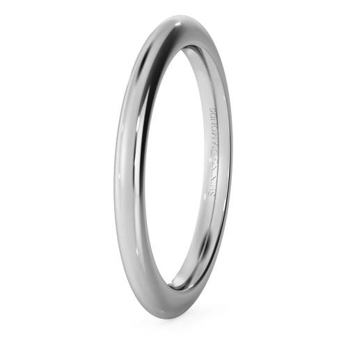 HWNP221 D Court Wedding Ring - 2mm width, 2.3mm depth