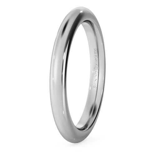 HWNP2521 D Court Wedding Ring - 2.5mm width, 2.3mm depth