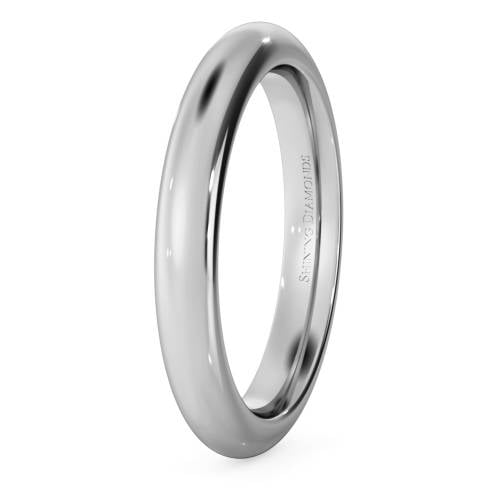 HWNP321 D Court Wedding Ring - 3mm width, 2.3mm depth