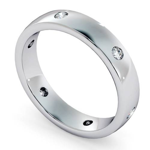 HWRM001 Flush Round cut Diamond set Wedding Band