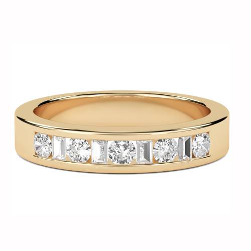 0.50ct VS/EF 3.5mm Round and Baguette Diamond Eternity Ring