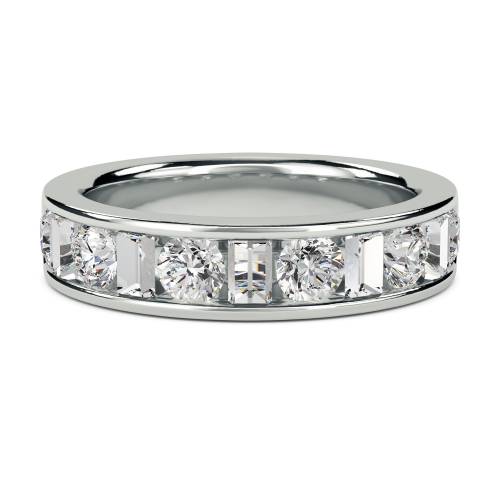 1.00ct VS/EF Round and Baguette Diamond Eternity Ring
