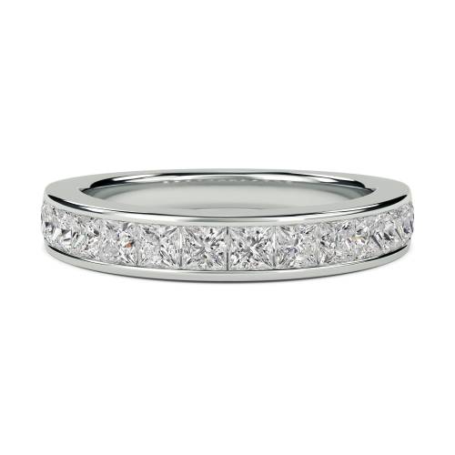 1.00ct VS/EF 4mm Princess Diamond Half Eternity Ring