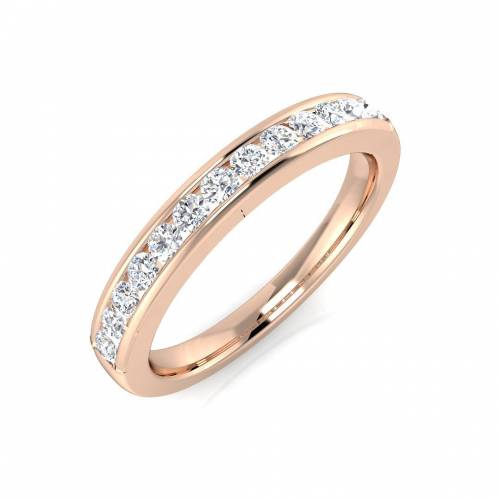 0.23ct SI1/G Round cut Diamond Half Eternity Ring in 18k Rose Gold