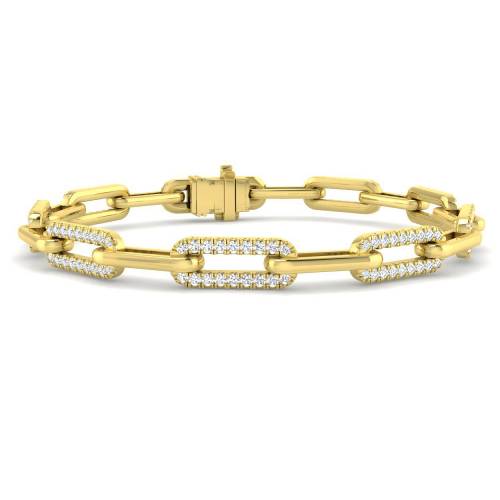 1.37ct SI2/G Round cut Diamonds Designer Bracelet in 9k Yellow Gold