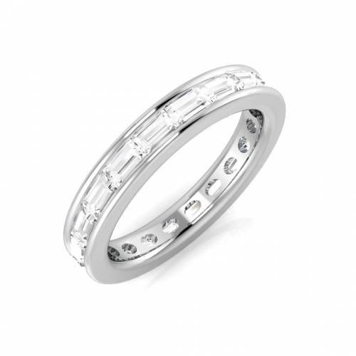 1.30ct SI1/G Baguette cut Diamond Full Eternity Ring in 18k White Gold