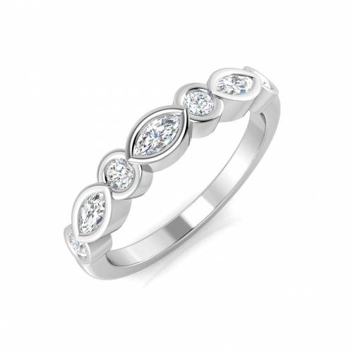 0.48ct SI2/G Marquise cut Diamond Half Eternity Ring in Platinum