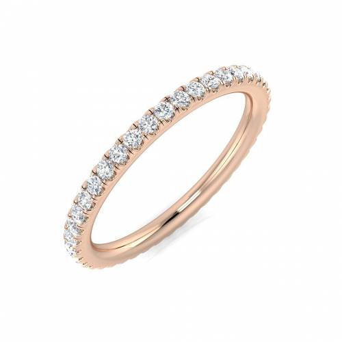 0.35ct SI1/G Round cut Diamond Full Eternity Ring in 18k Rose Gold