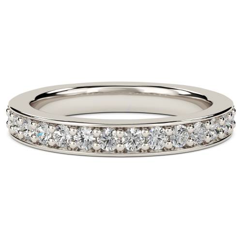 1.00ct VS/D-E Round Diamond Pave Set Eternity Ring