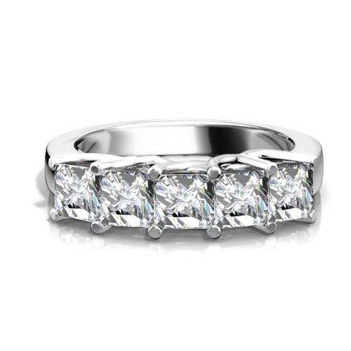 0.50ct VS2/E 5 Stone Princess Diamond Half Eternity Ring