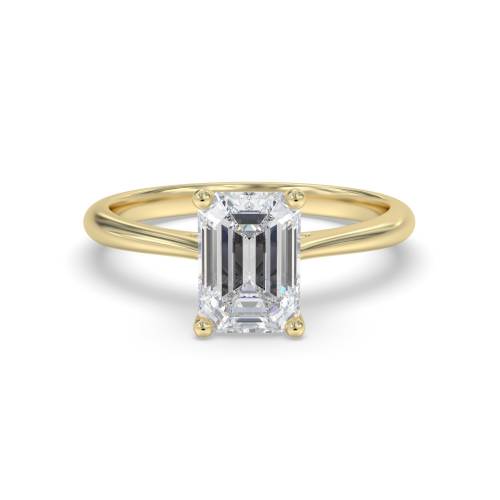 Emerald Diamond Solitaire Engagement Ring
