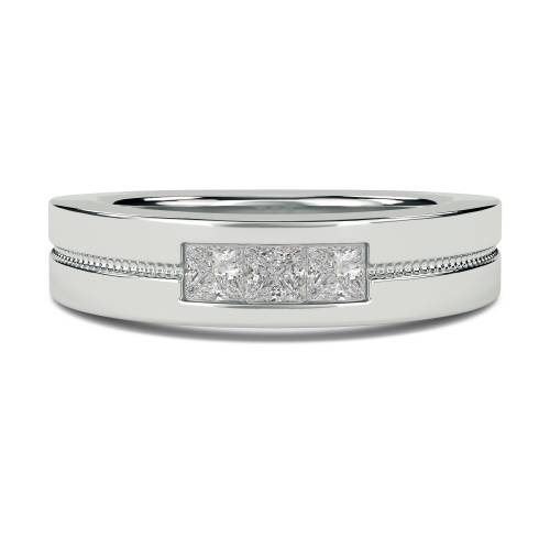 6mm Mens Princess Diamond Ring