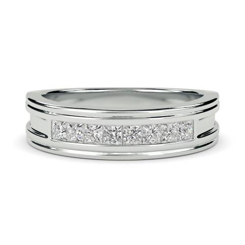 6mm Mens Princess Diamond Ring