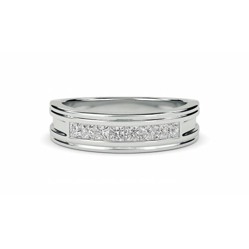 6mm Mens Princess Diamond Ring