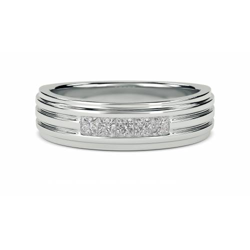 6mm Mens Princess Diamond Ring