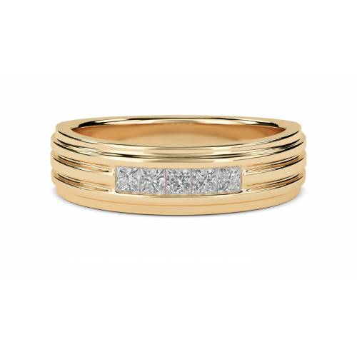 6mm Mens Princess Diamond Ring