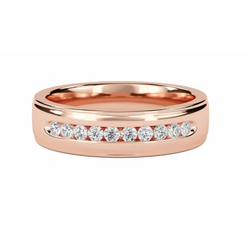 7mm Mens Round Diamond Ring