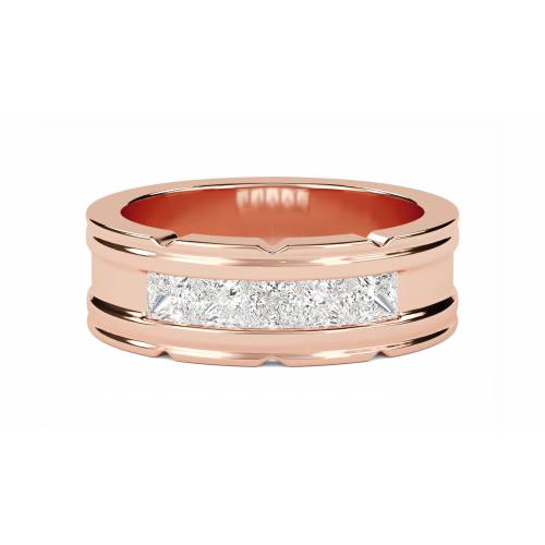 8mm Mens Princess Diamond Ring