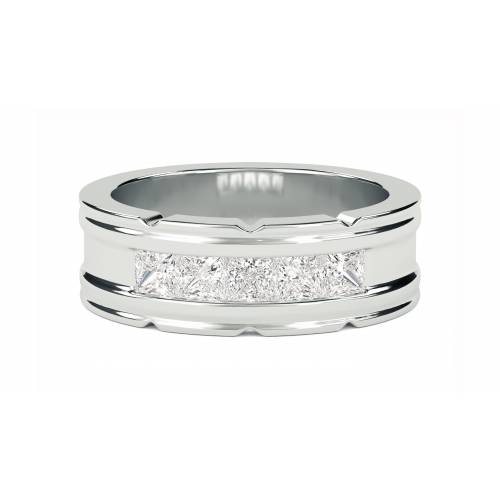 8mm Mens Princess Diamond Ring