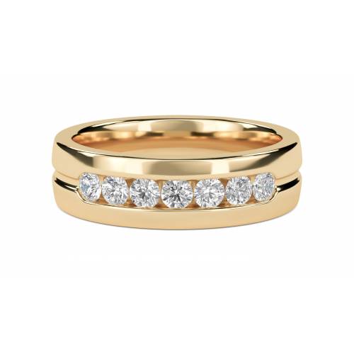 5.5mm Mens Round Diamond Ring