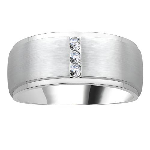 9mm Mens Round Diamond Ring