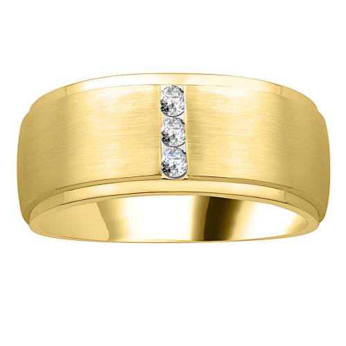 9mm Mens Round Diamond Ring