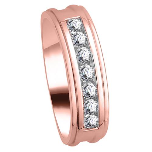 6.5mm Mens Round Diamond Ring