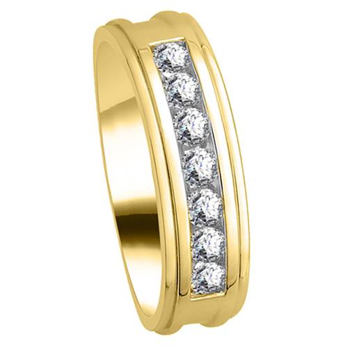 6.5mm Mens Round Diamond Ring