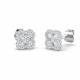 0.51ct SI2/G Round cut Diamond Clover Earrings in 18k White Gold