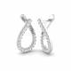 0.48ct SI2/G Round cut Diamond Designer Earrings in 18k White Gold