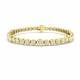 5.00ct SI1/G Round cut Diamonds Rubover Tennis Bracelet in 18k Yellow Gold