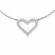 0.10ct SI1/G Round cut Diamond Heart Necklace in 18k White Gold