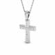 0.14ct SI2/G Round cut Diamond Cross Pendant in 9k White Gold