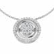 0.52ct SI1/G Round cut Diamond Cluster Necklace in 18k White Gold